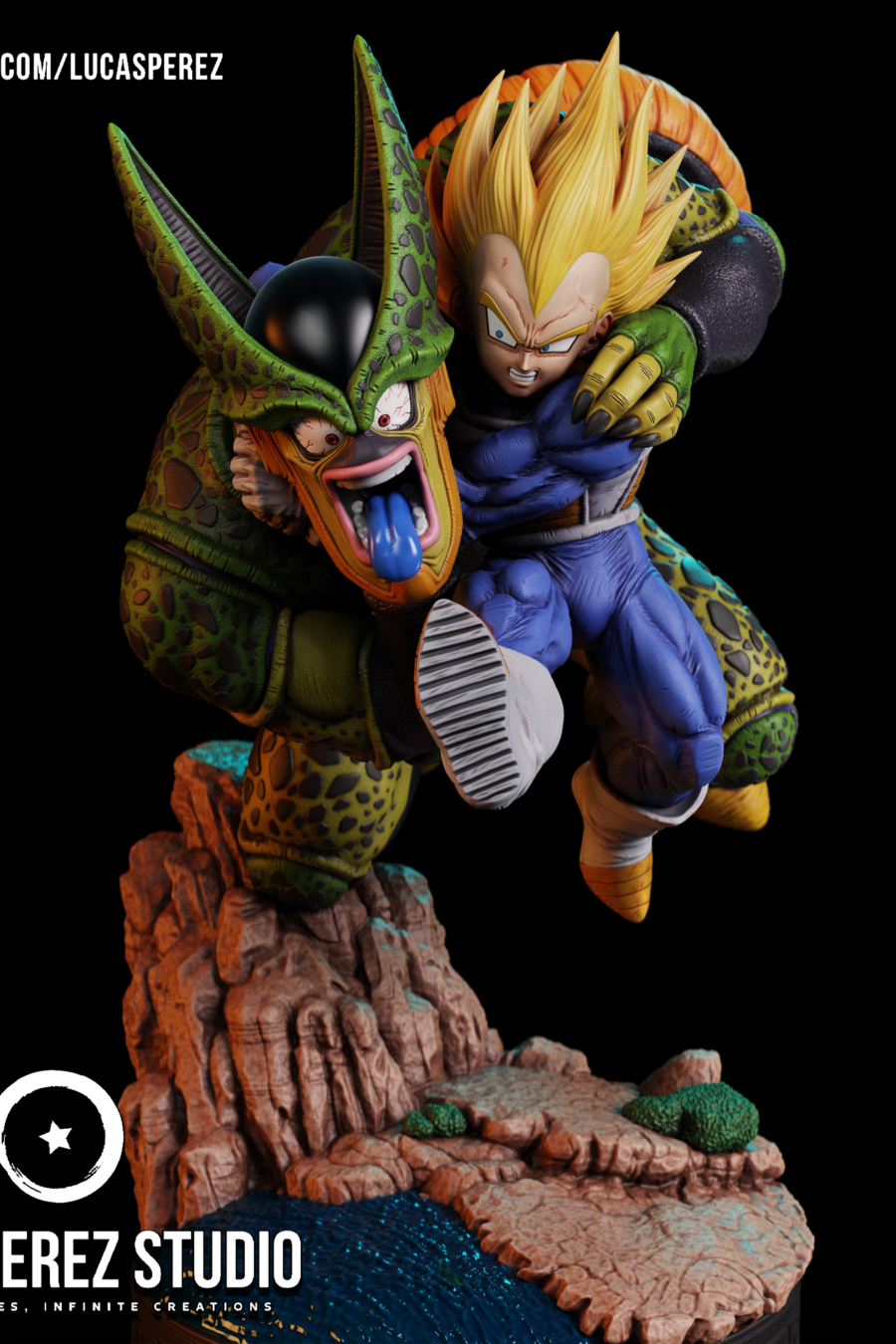 Vegeta SSJ2 vs Cell Diorama - Dragon Ball