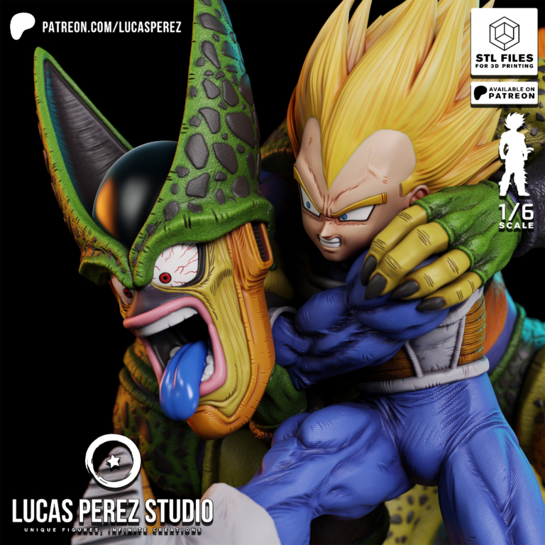 Vegeta SSJ2 vs Cell Diorama - Dragon Ball