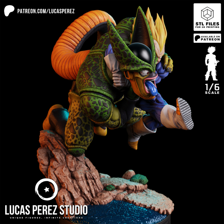 Vegeta SSJ2 vs Cell Diorama - Dragon Ball