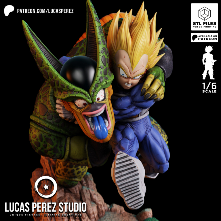 Vegeta SSJ2 vs Cell Diorama - Dragon Ball