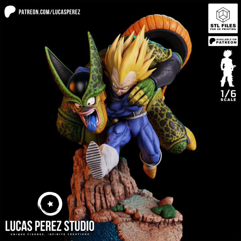 Vegeta SSJ2 vs Cell Diorama - Dragon Ball