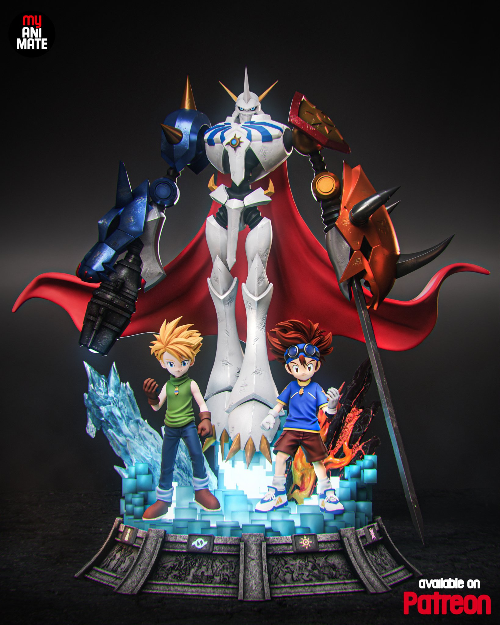 Omegamon STL Diorama - Digimon