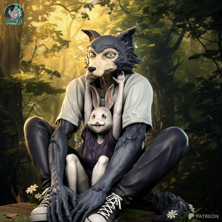 Legoshi and Haru Diorama - Beastars