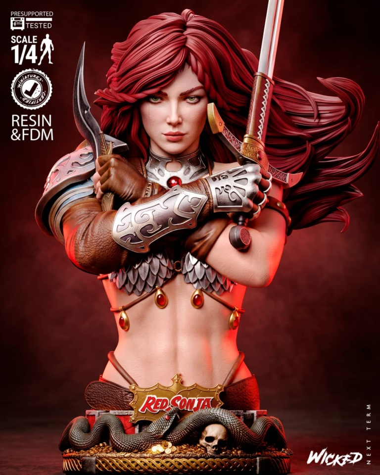 Red Sonja STL + Bust - Marvel