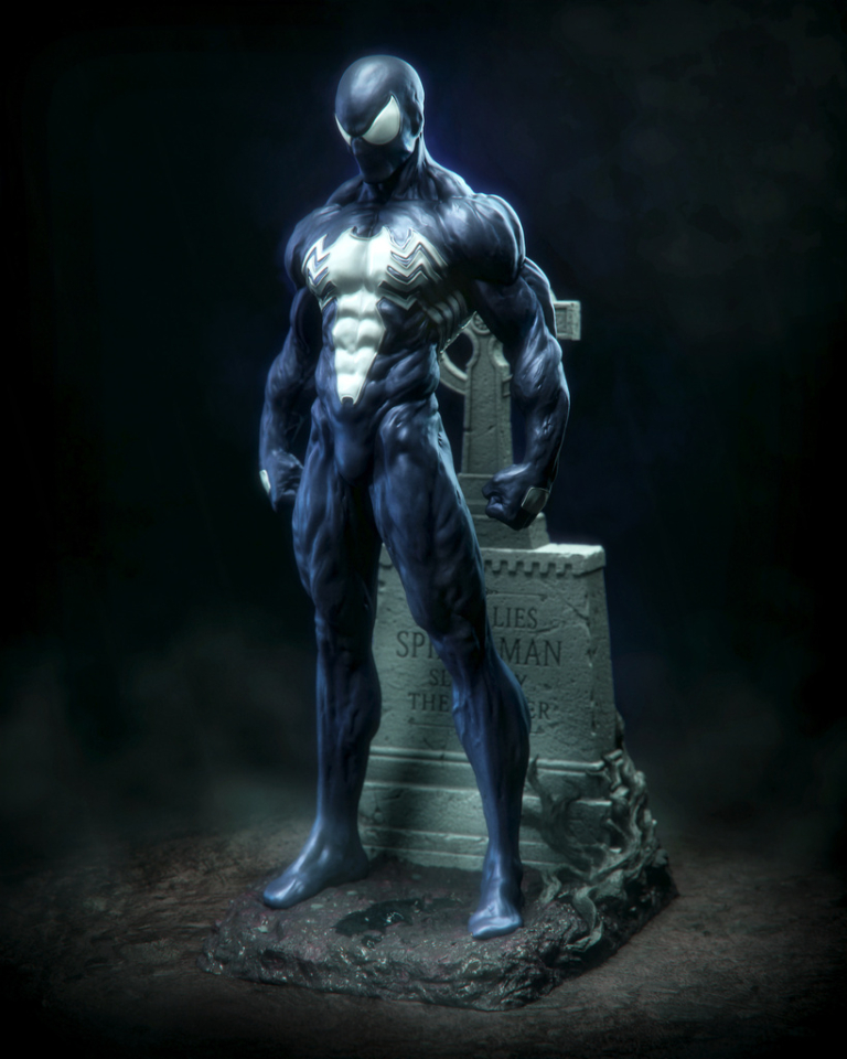 Symbiote Spider-Man STL + Bust - Marvel