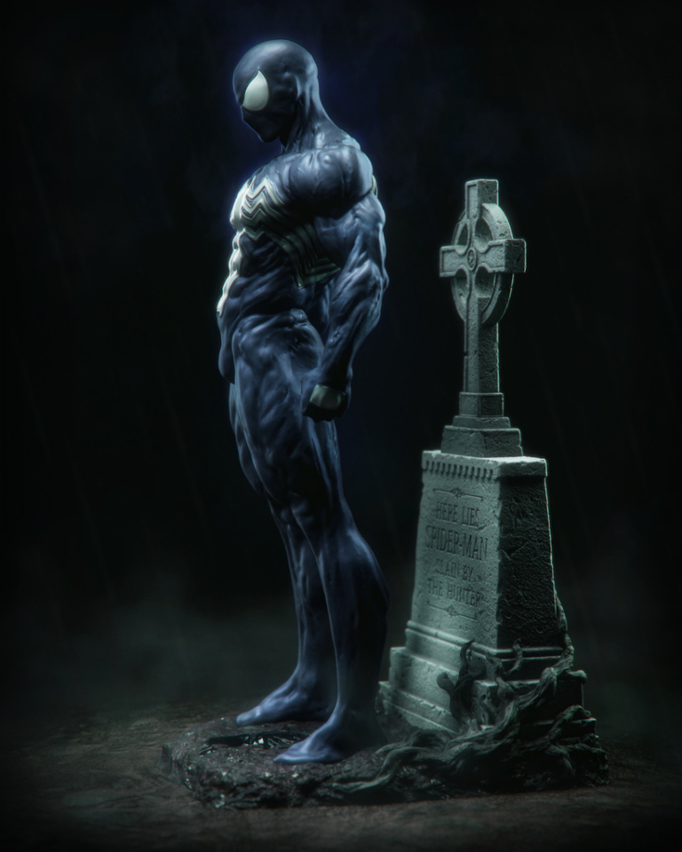 Symbiote Spider-Man STL + Bust - Marvel
