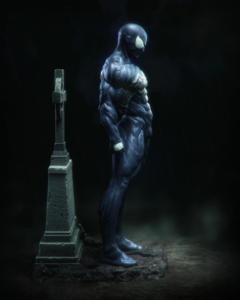 Symbiote Spider-Man STL + Bust - Marvel