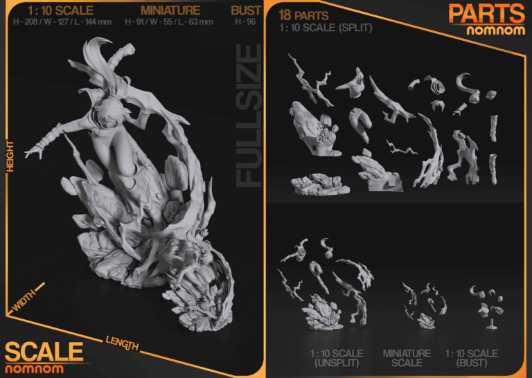 Yoruichi Shihōin STL 3 + Bust + Extras – Bleach