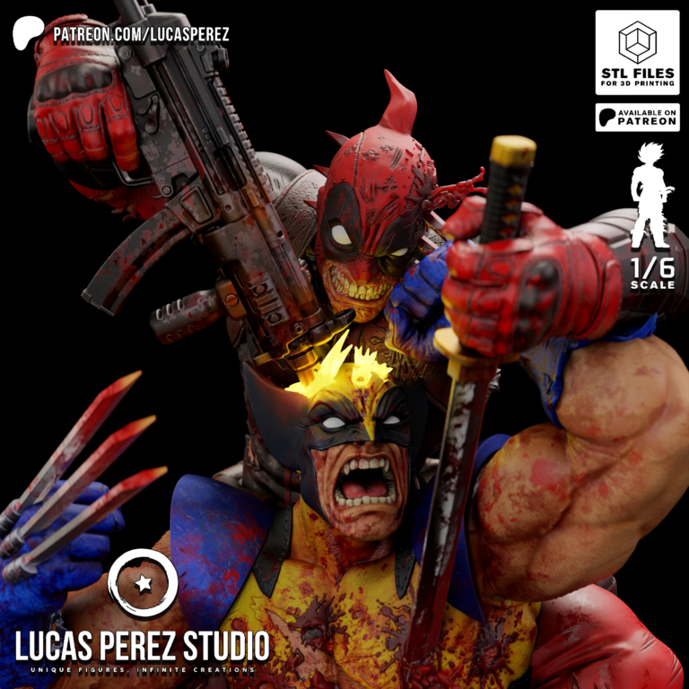 Wolverine vs Deadpool STL – Marvel
