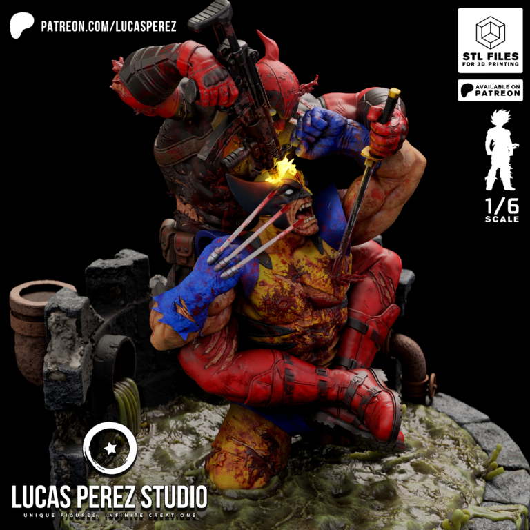 Wolverine vs Deadpool STL – Marvel