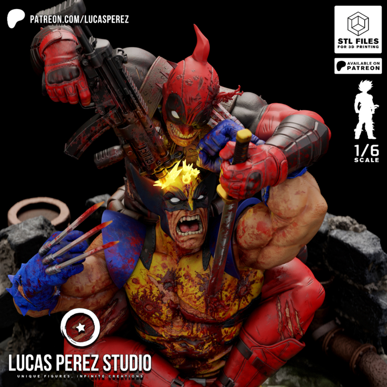 Wolverine vs Deadpool STL – Marvel