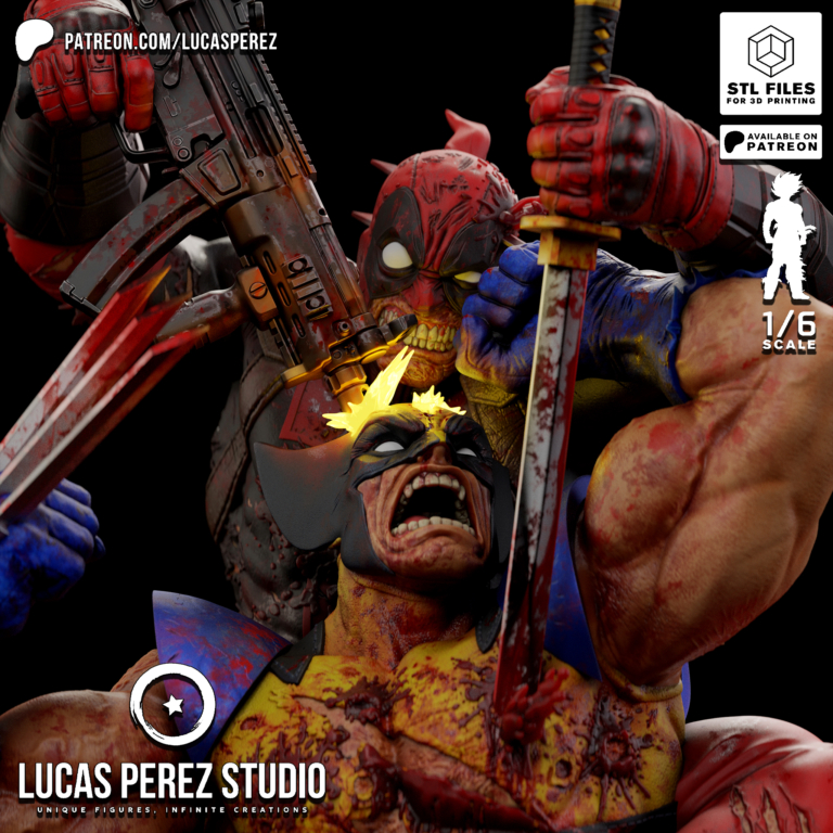 Wolverine vs Deadpool STL – Marvel