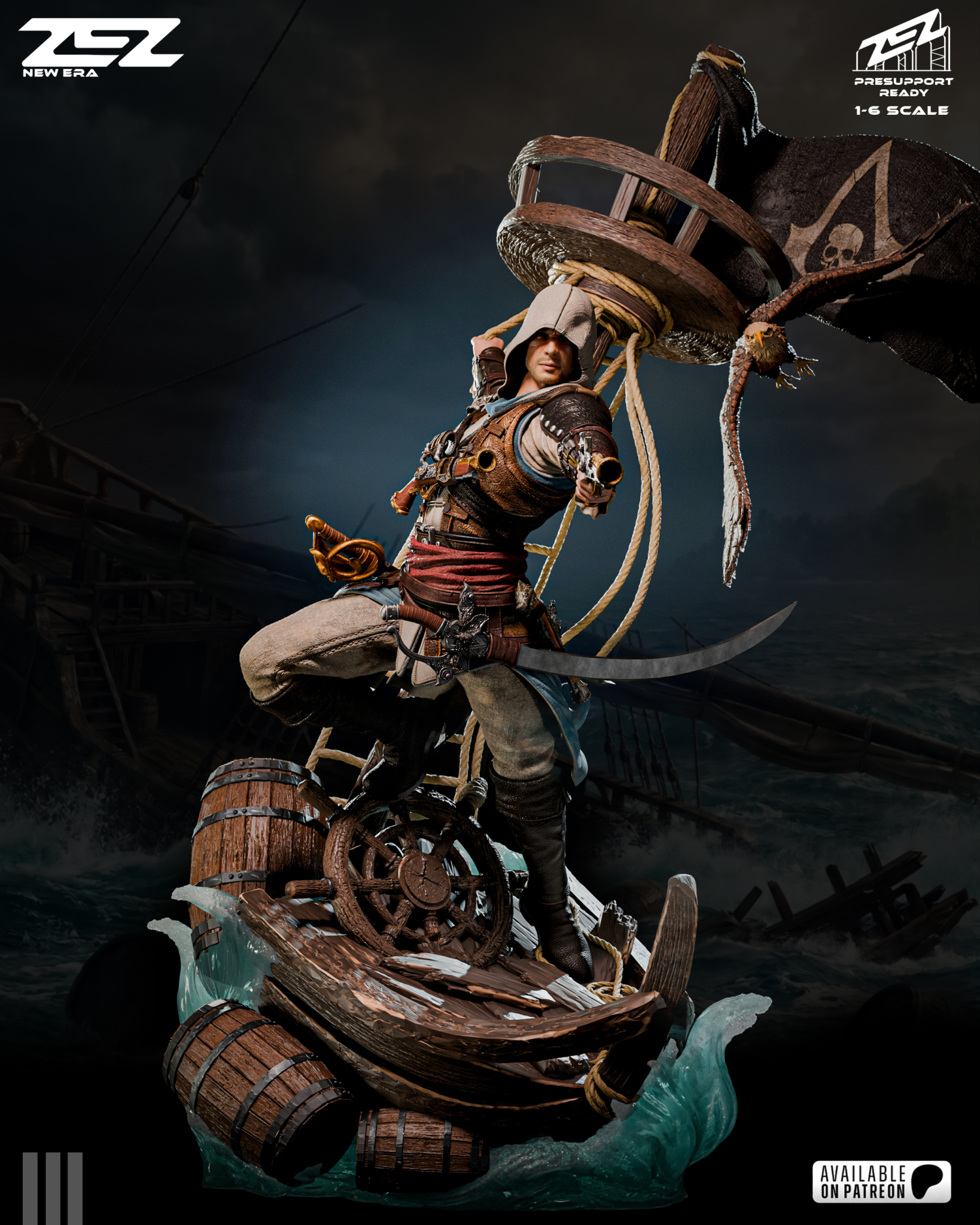 Edward Kenway STL 3 + Bust - Assassin's Creed
