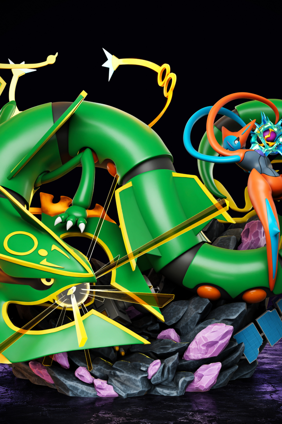 Rayquaza vs Deoxys Diorama Cover