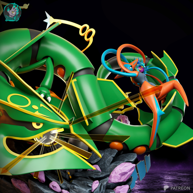 Rayquaza vs Deoxys Diorama STL – Pokemon