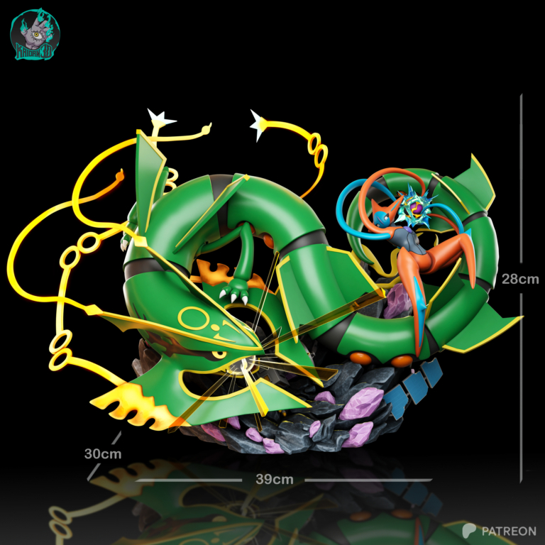 Rayquaza vs Deoxys Diorama STL – Pokemon