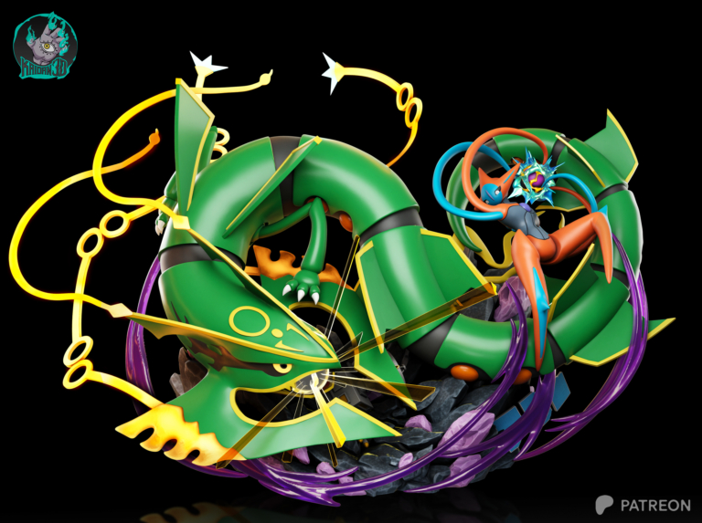 Rayquaza vs Deoxys Diorama STL – Pokemon