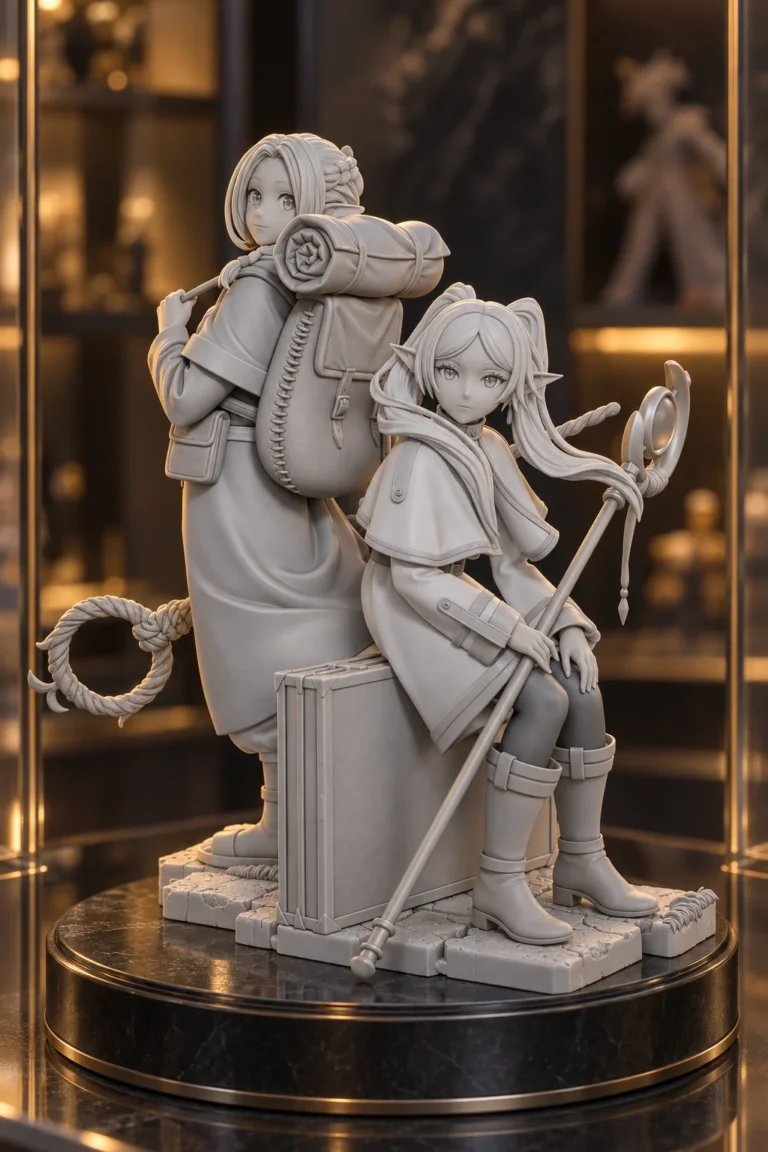 Frieren and Marcille STL resin showcase