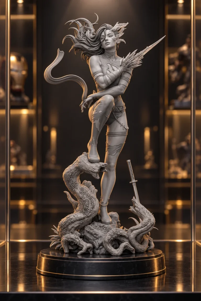 Savage Land Psylocke STL resin showcase
