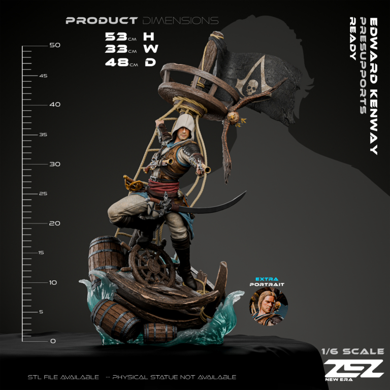 Edward Kenway STL 3 + Bust – Assassin’s Creed