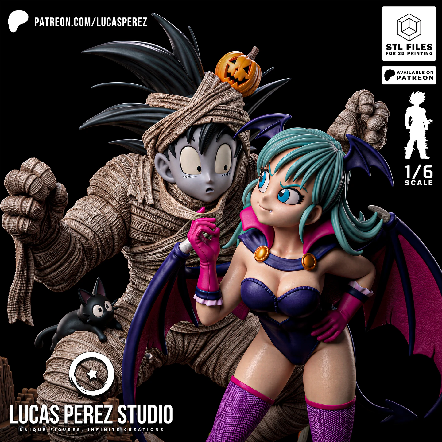 Goku and Bulma Halloween Diorama STL – Dragon Ball