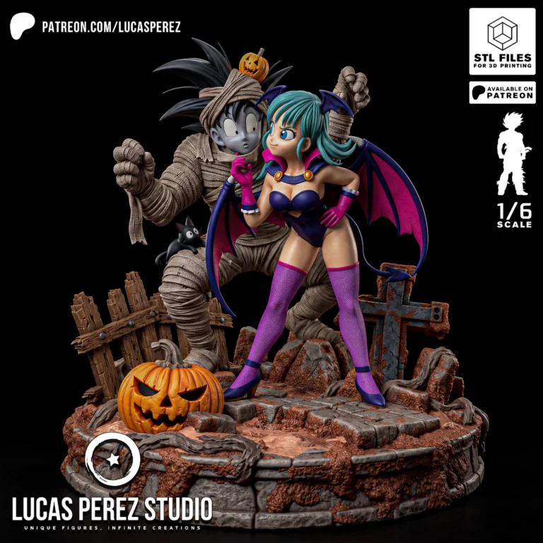 Goku and Bulma Halloween Diorama STL