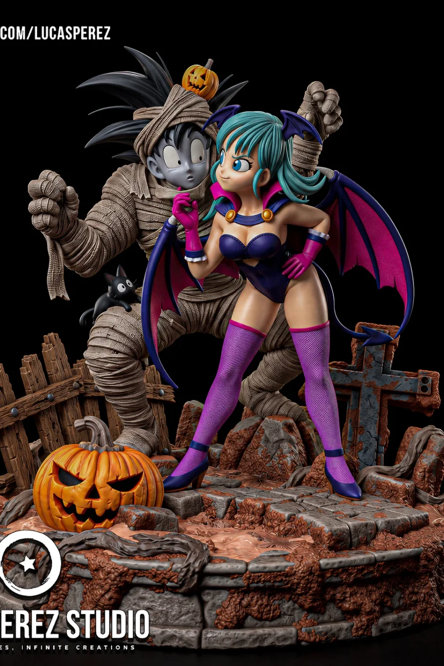 Goku and Bulma Halloween Diorama STL