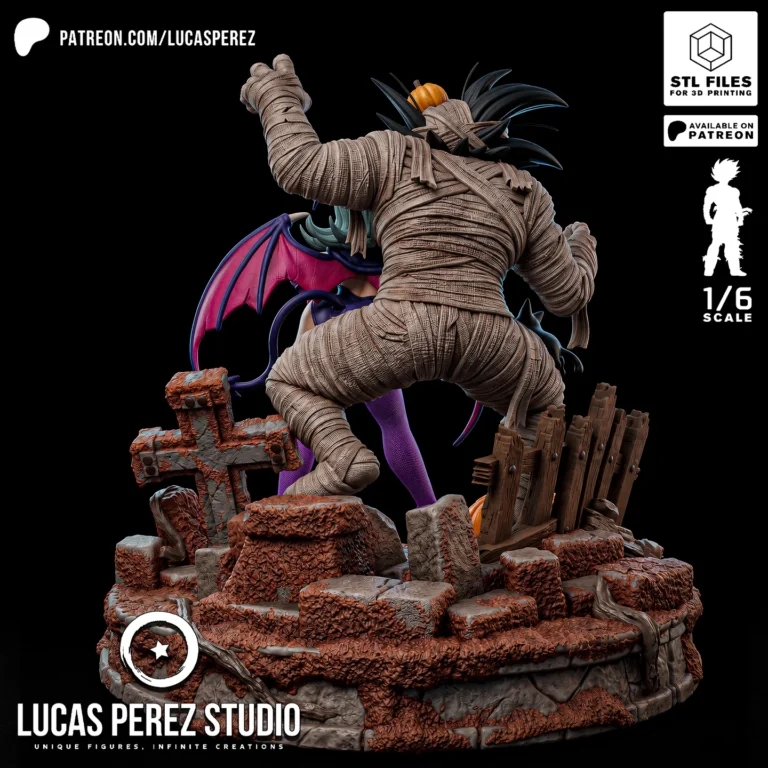 Goku and Bulma Halloween Diorama STL