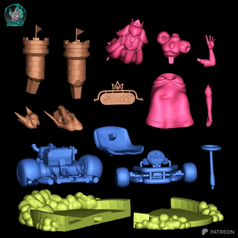 Princess Peach (Kart Version) STL
