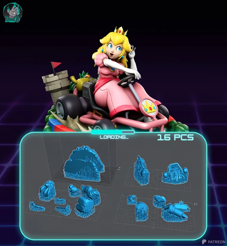 Princess Peach (Kart Version) STL