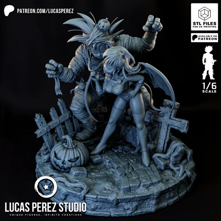 Goku and Bulma Halloween Diorama STL