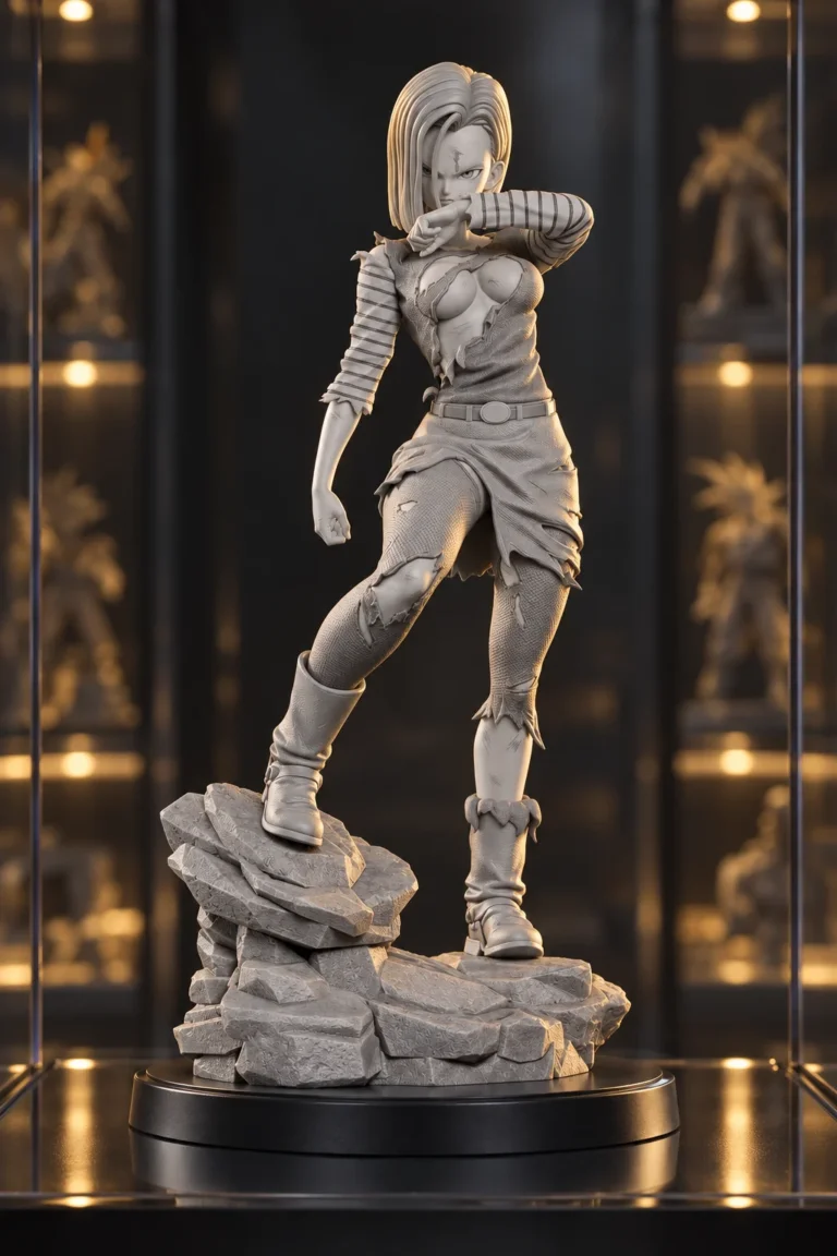 Android 18 STL resin showcase
